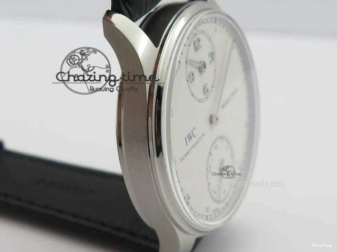 MIROTIME 0424 Effortless Portuguese IW544404 SS White Dial On Black Leather Strap A 7257